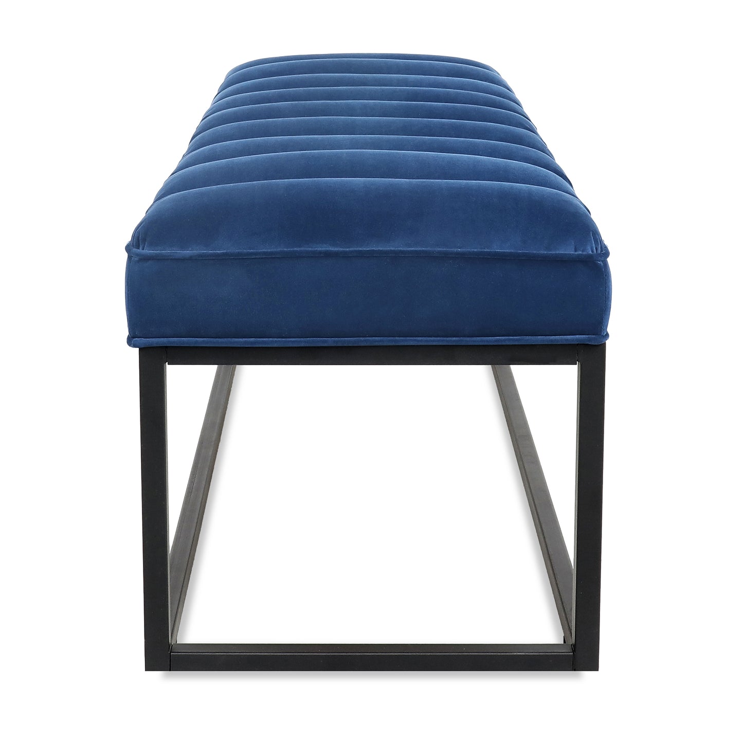 Metal Base Upholstered Bench - Navy Blue