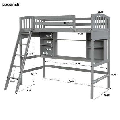Gray Haven Loft Bed