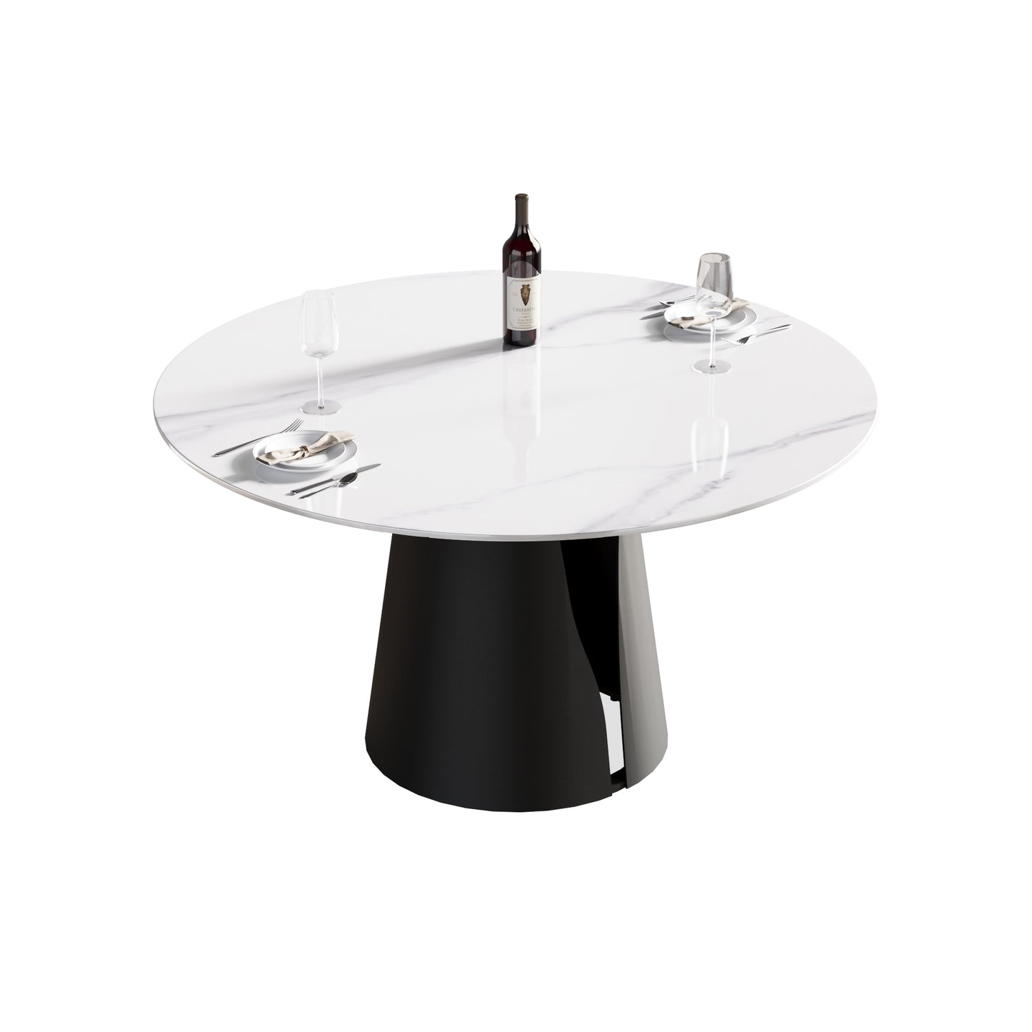 Elegant Round Carbon Steel Dining Table