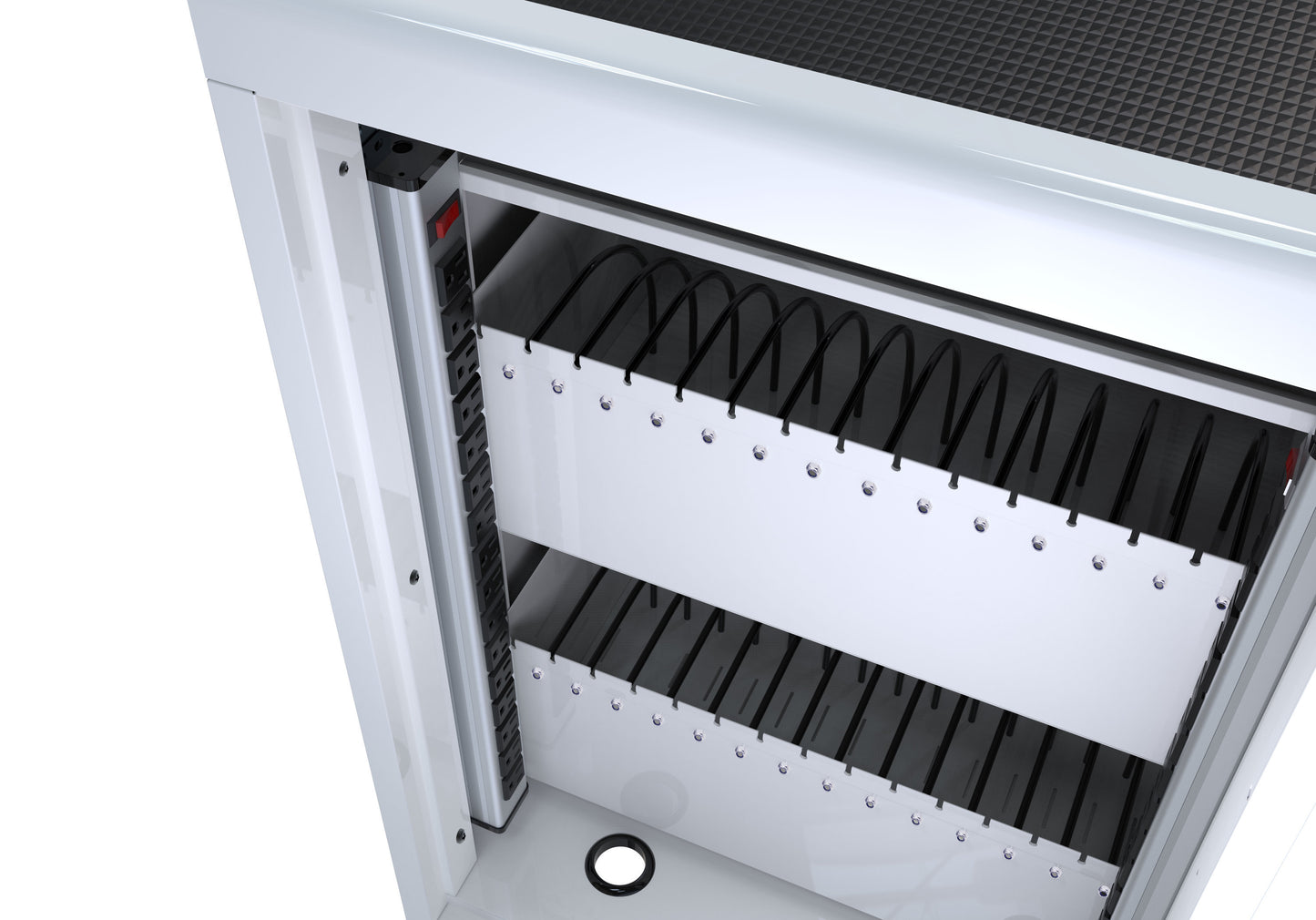 Tech Charge Cart and Cabinet - White