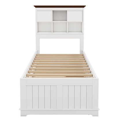 Twin Bookcase Bed with Trundle and Storage