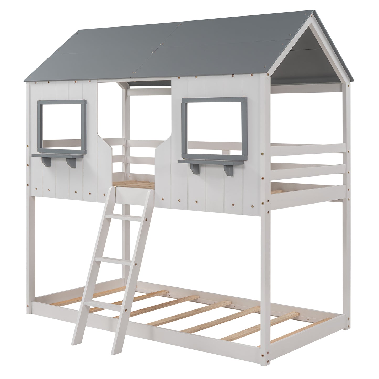 Fort  Twin Bunk Bed - White