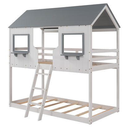 Fort  Twin Bunk Bed - White