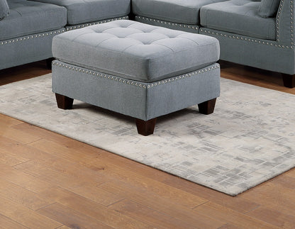 Tufted Fabric Ottoman - Grey