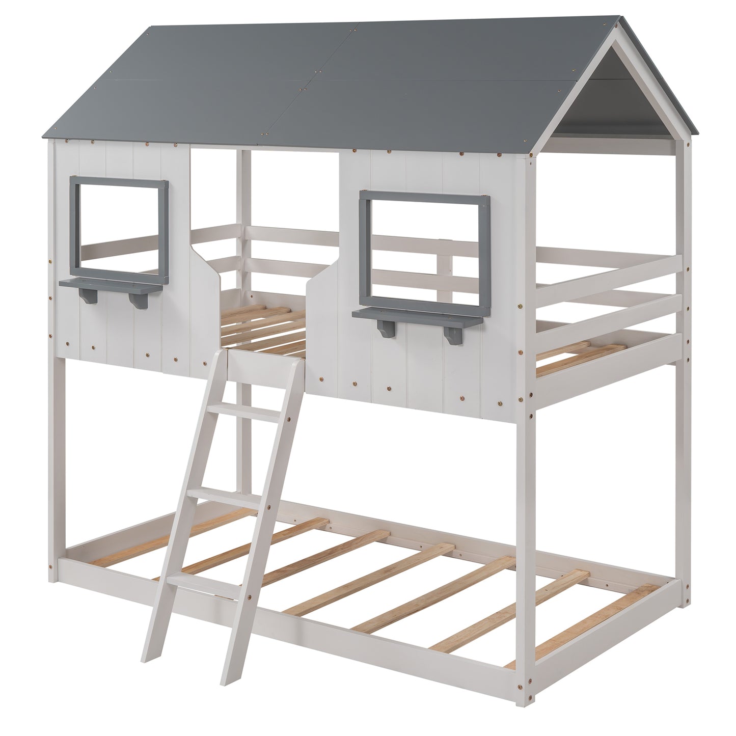 Fort  Twin Bunk Bed - White