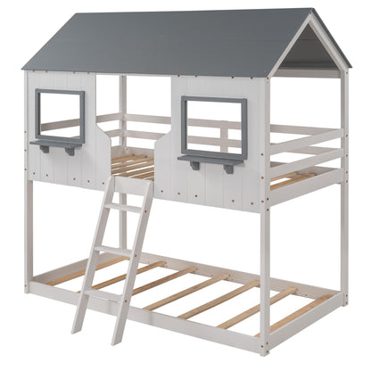 Fort  Twin Bunk Bed - White