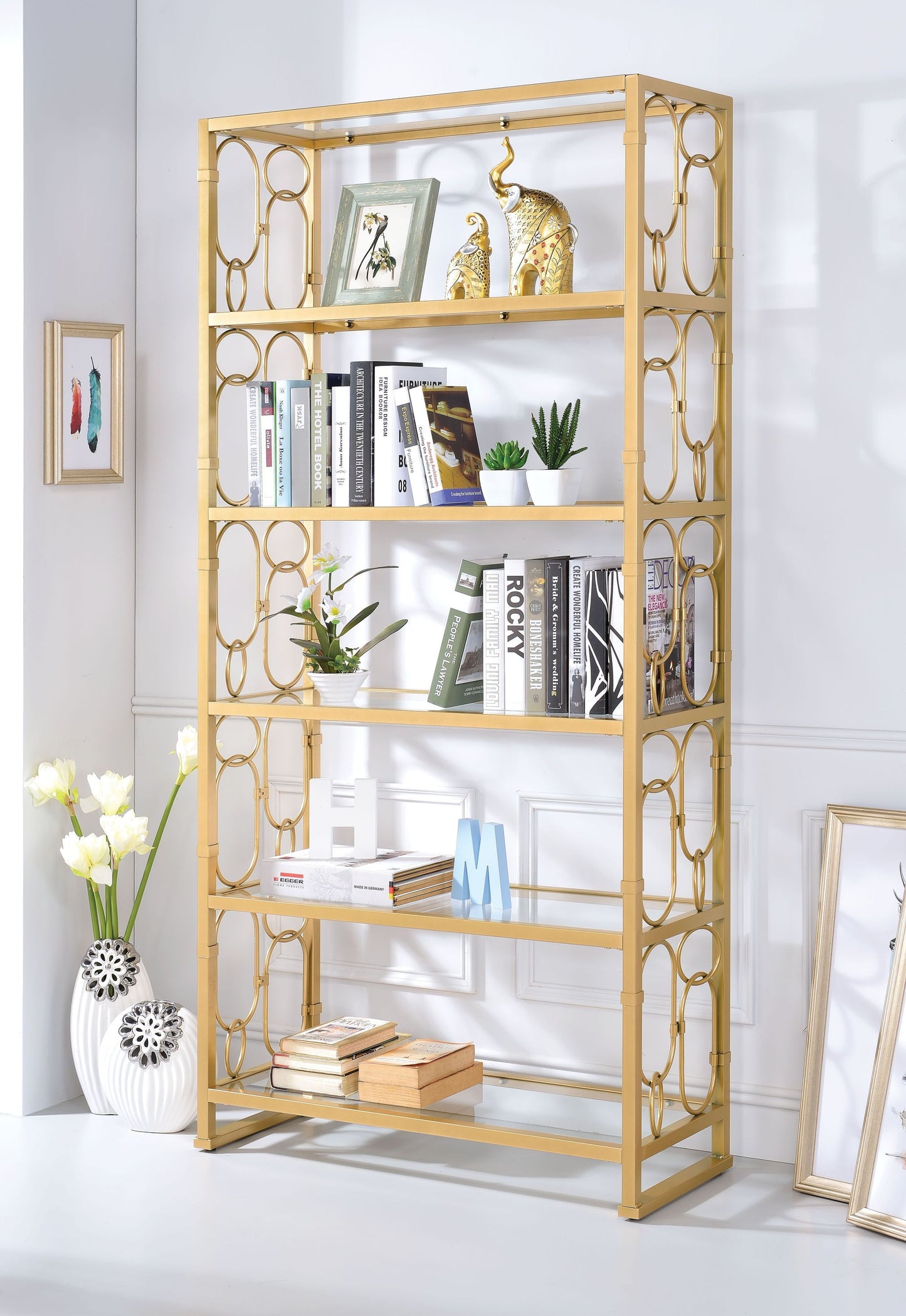 Milavera Glass Bookshelf