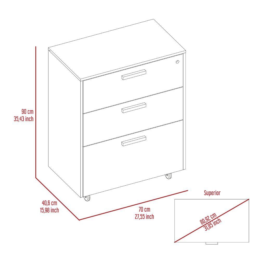 Medford 3-Drawer Cabinet - Black