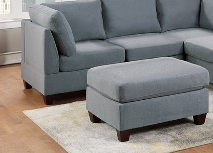 Elegance Grey Linen Ottoman