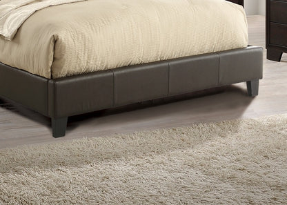 Niki Faux Leather Upholstered Queen Size Bed - Brown
