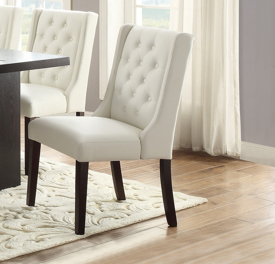Elegant Ivory Tufted Dining Chairs