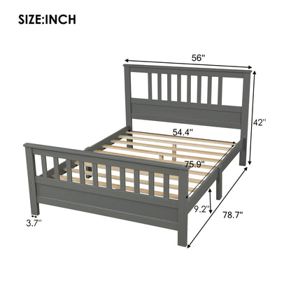 Pica Full Size Wood Platform Bed - Gray