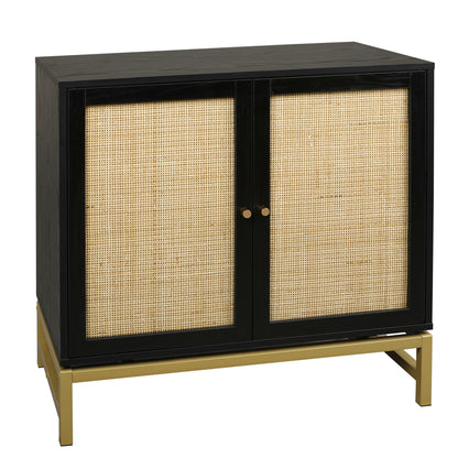 Rattan Black Frame Cabinet
