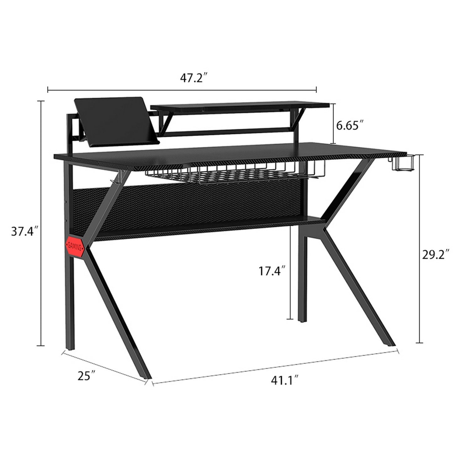 Kraft Gaming Desk - Black