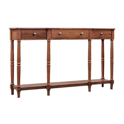 ElegantWood Console: Timeless Entryway Table with Storage