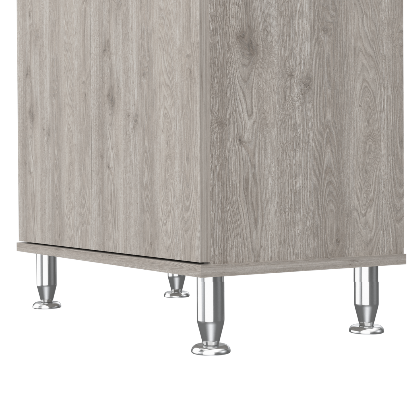 Santa 1-Drawer 1-Shelf Area Pantry with Adjustable Metal Legs - Light Grey