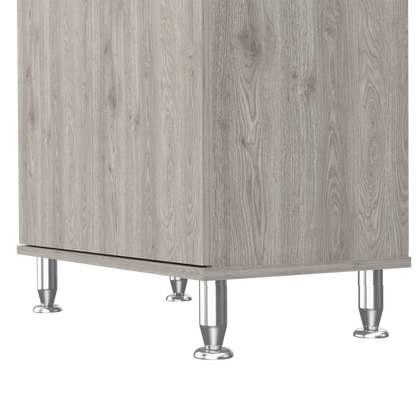 Santa 1-Drawer 1-Shelf Area Pantry with Adjustable Metal Legs - Light Grey