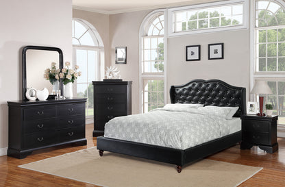 Dexter Wingback Design Queen Size Bed - Black