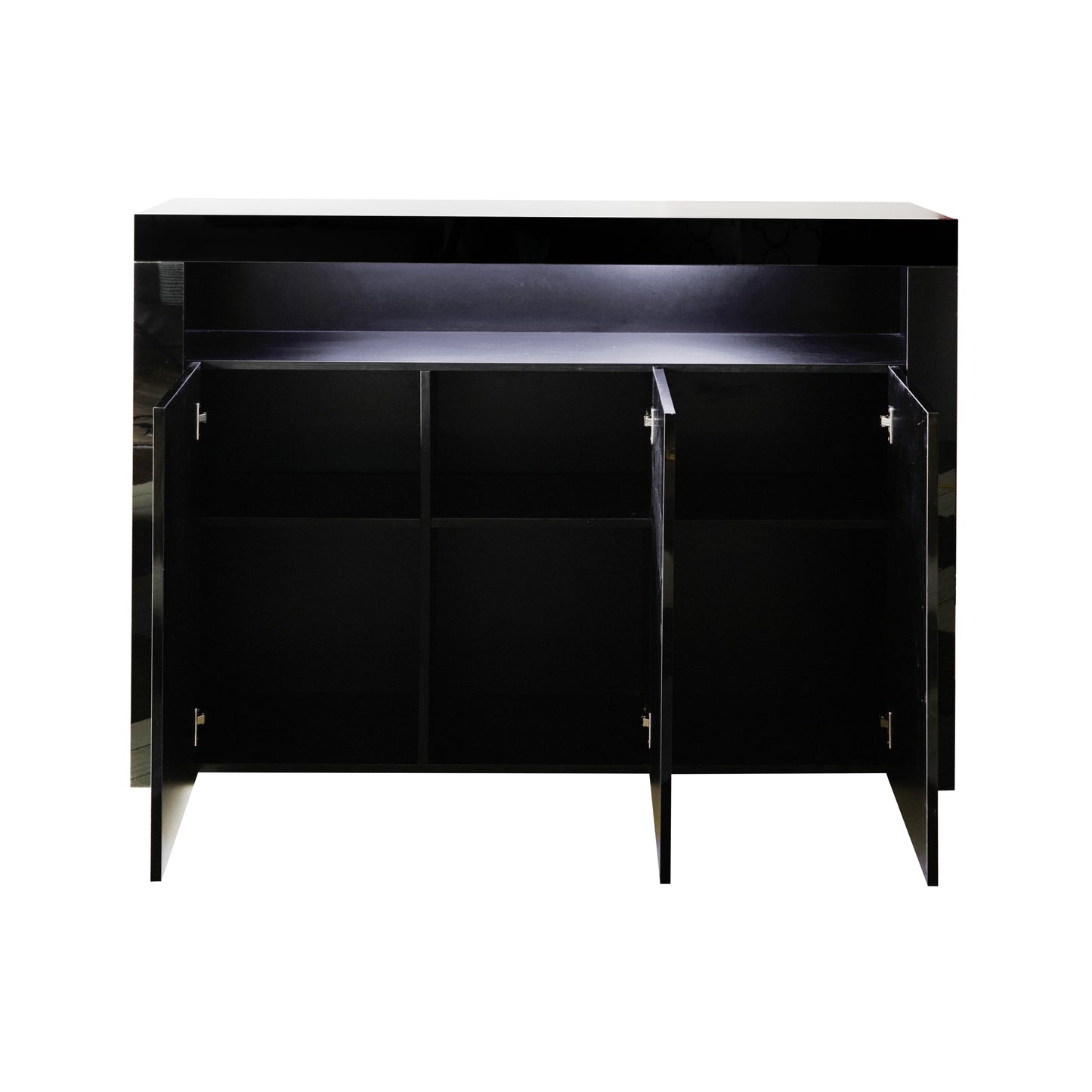 Glossy Glow Sideboard: Modern Storage Cabinet with LED Light
