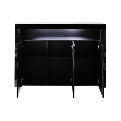 Glossy Glow Sideboard: Modern Storage Cabinet with LED Light