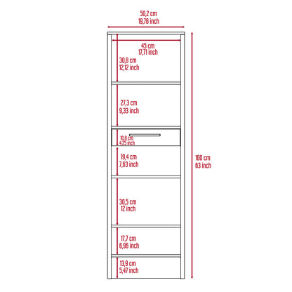London 1-Drawer Bookcase - Dark Walnut