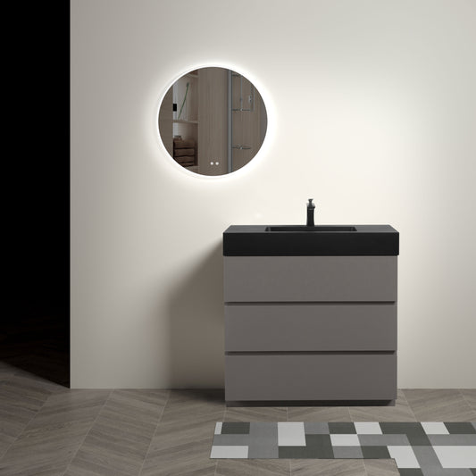 Kito  36" Bathroom Vanity with Sink  without Drain and Faucet - Gray