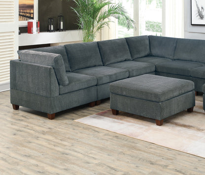 Chenille Comfort Ottoman - Grey