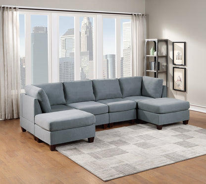 Elegance Grey Linen Ottoman