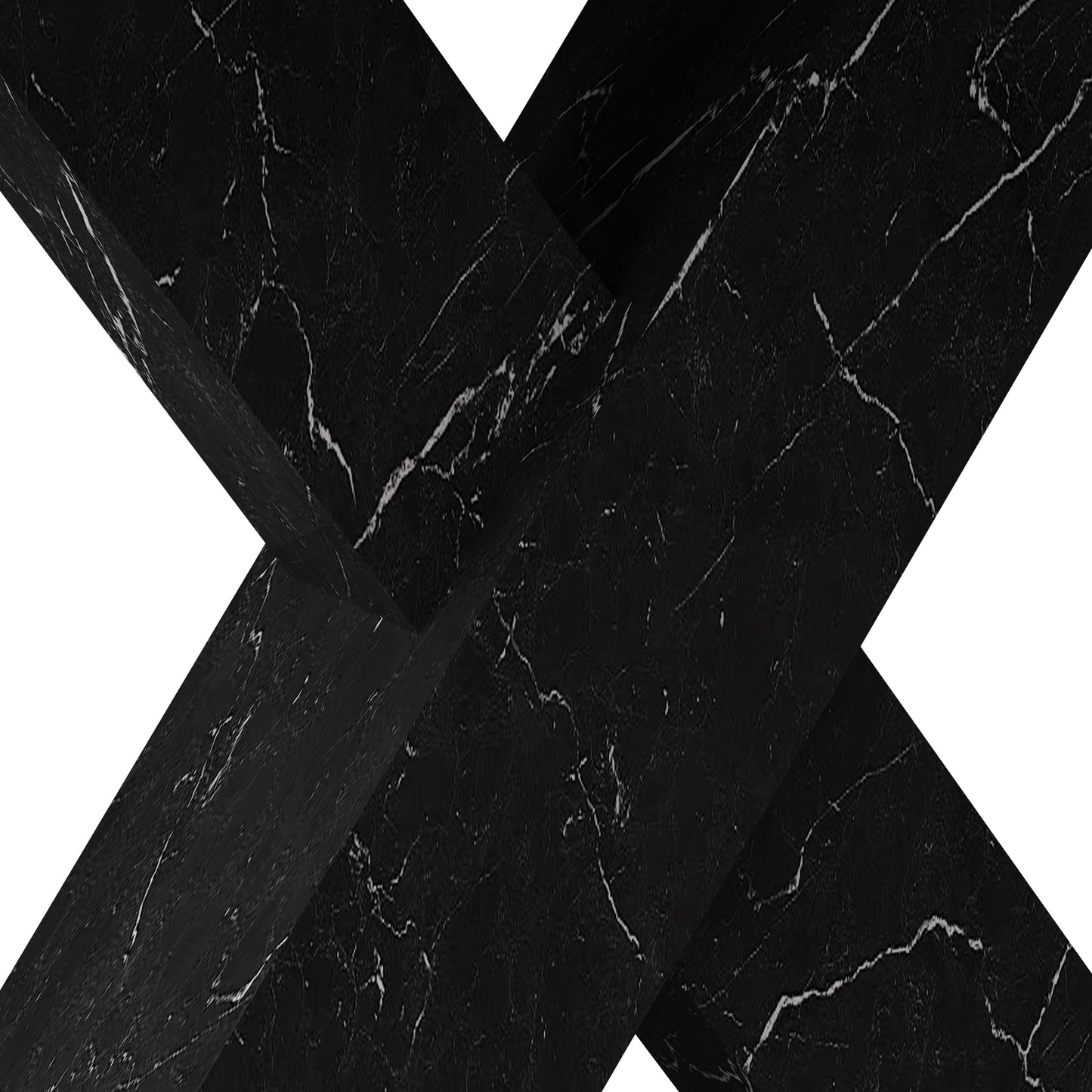 Black Marble X Dining Table