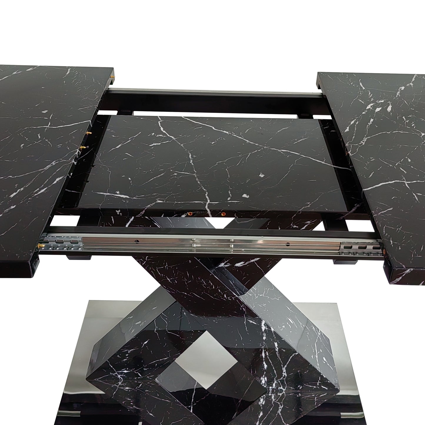 Black Marble X Dining Table