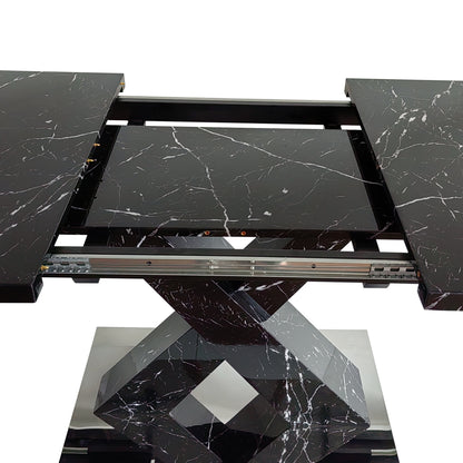 Black Marble X Dining Table