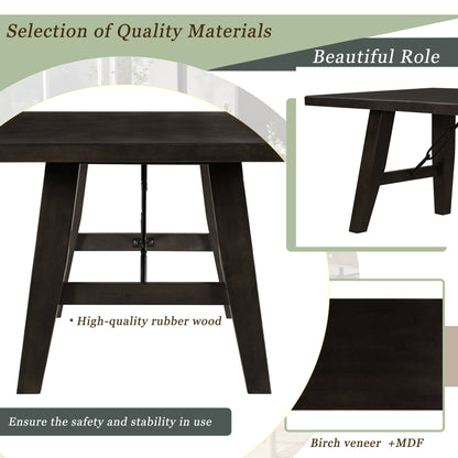 Rustic Elegance 72" Espresso Wooden Table with Chain Bracket