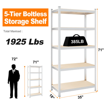 Silver Max Storage 5-Tier Utility Shelves - M