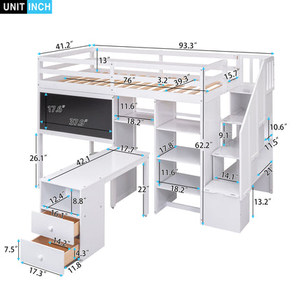 Smart Space Twin Loft Bed : The Ultimate Study and Storage Solution