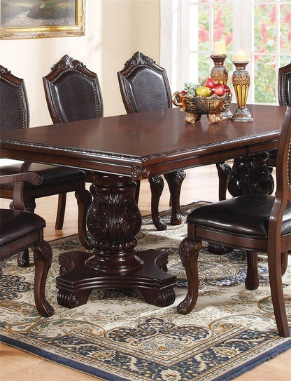 Regal Elegance Brown Leaf Dining Table