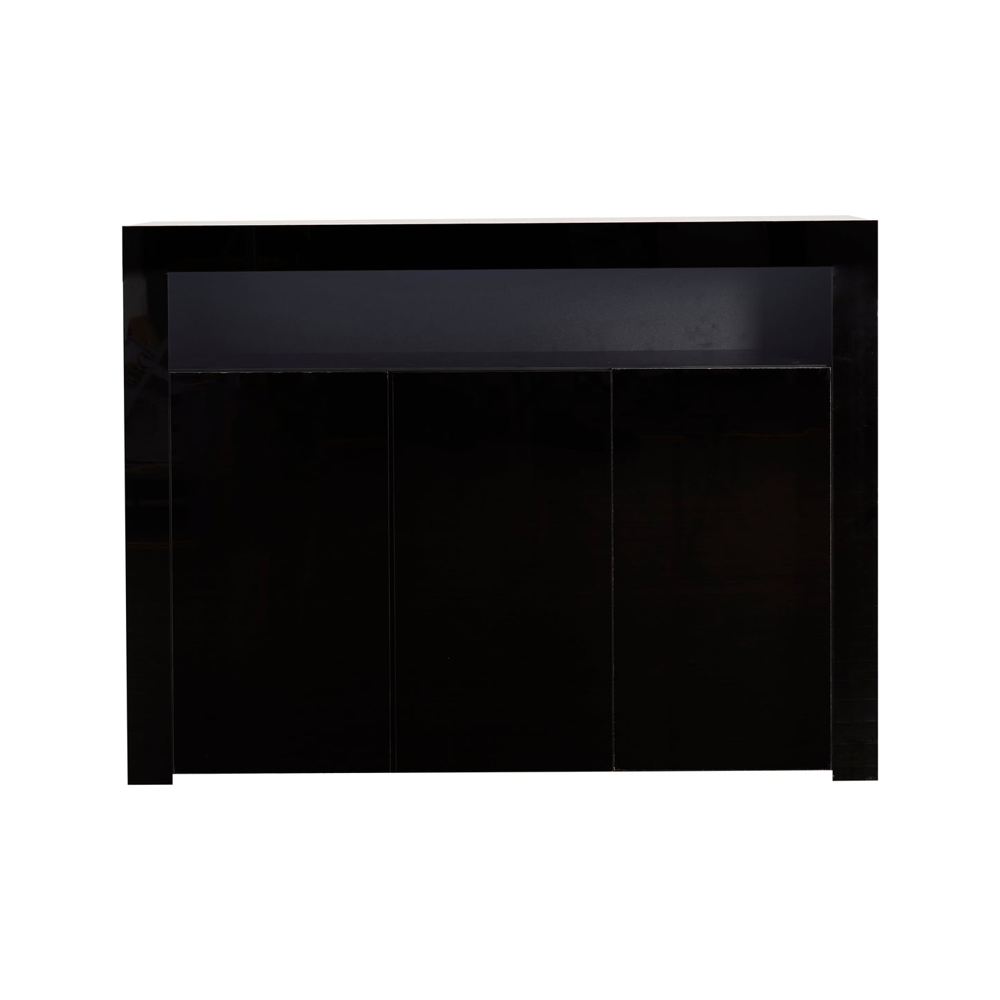 Glossy Glow Sideboard: Modern Storage Cabinet with LED Light