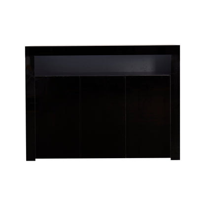 Glossy Glow Sideboard: Modern Storage Cabinet with LED Light