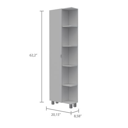 Urano Corner Linen Cabinet - White