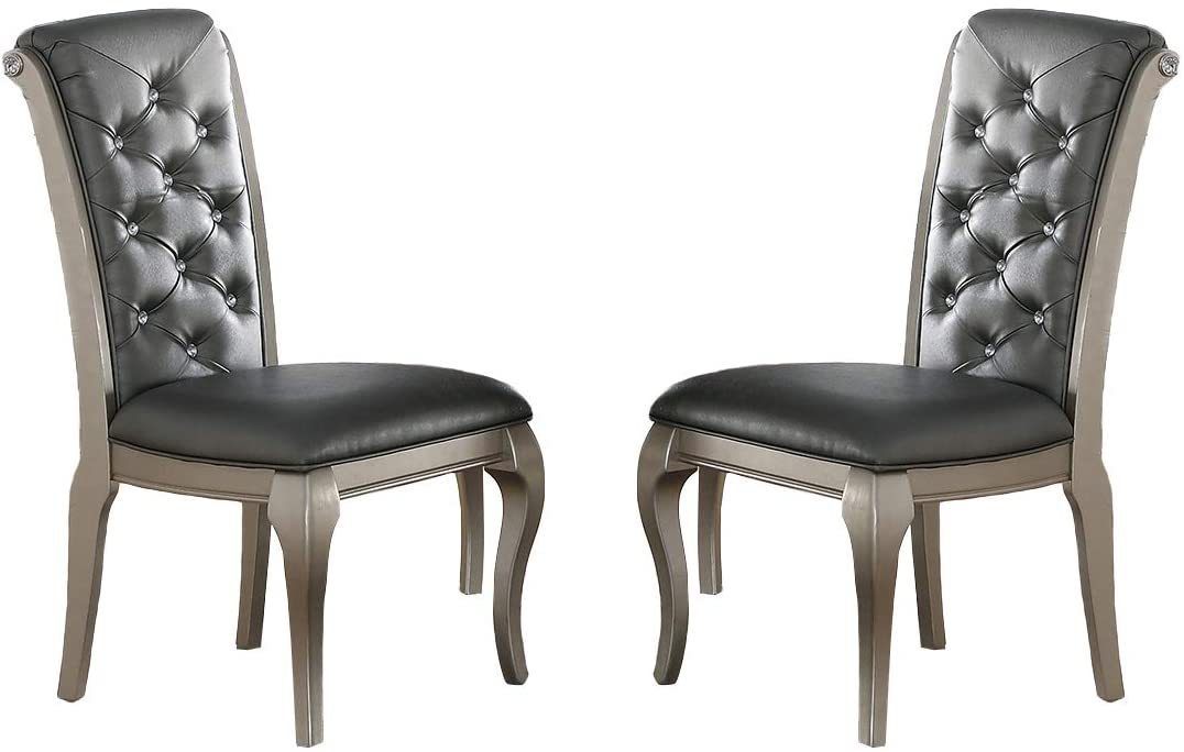 Elegant Silver Hue Round Dining Set