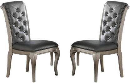 Elegant Silver Hue Round Dining Set