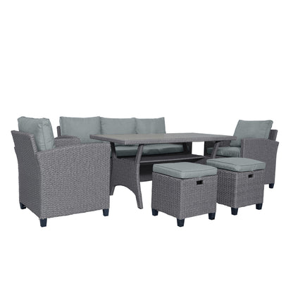 Elegant Oasis 6-Piece Outdoor Rattan Wicker Set