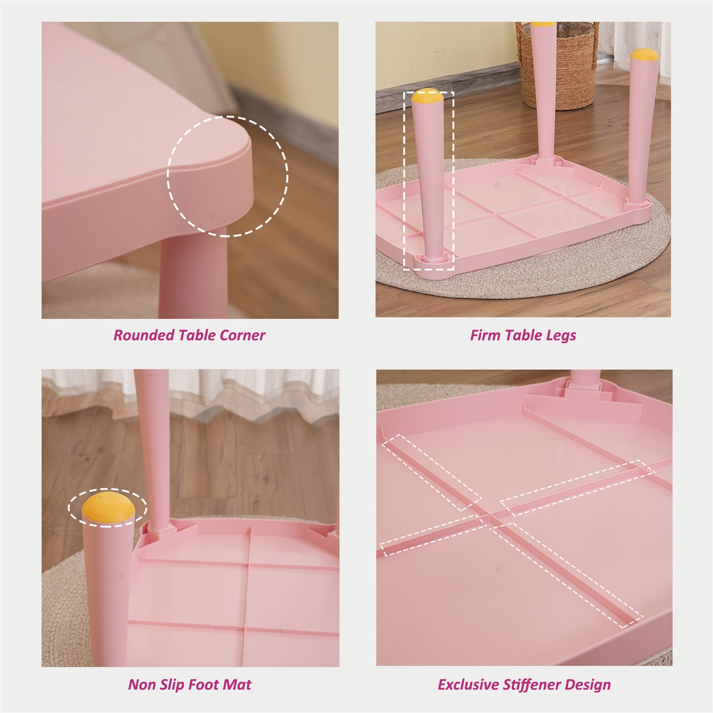 Kids Table and Chair Set - Pink