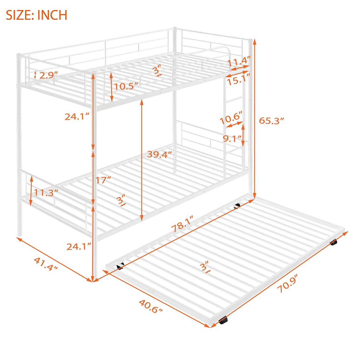 Dreamscape Twin Trundle Bunk Bed
