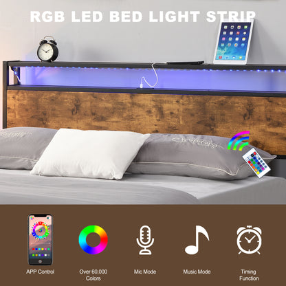 Rustic Glow Bed Frame