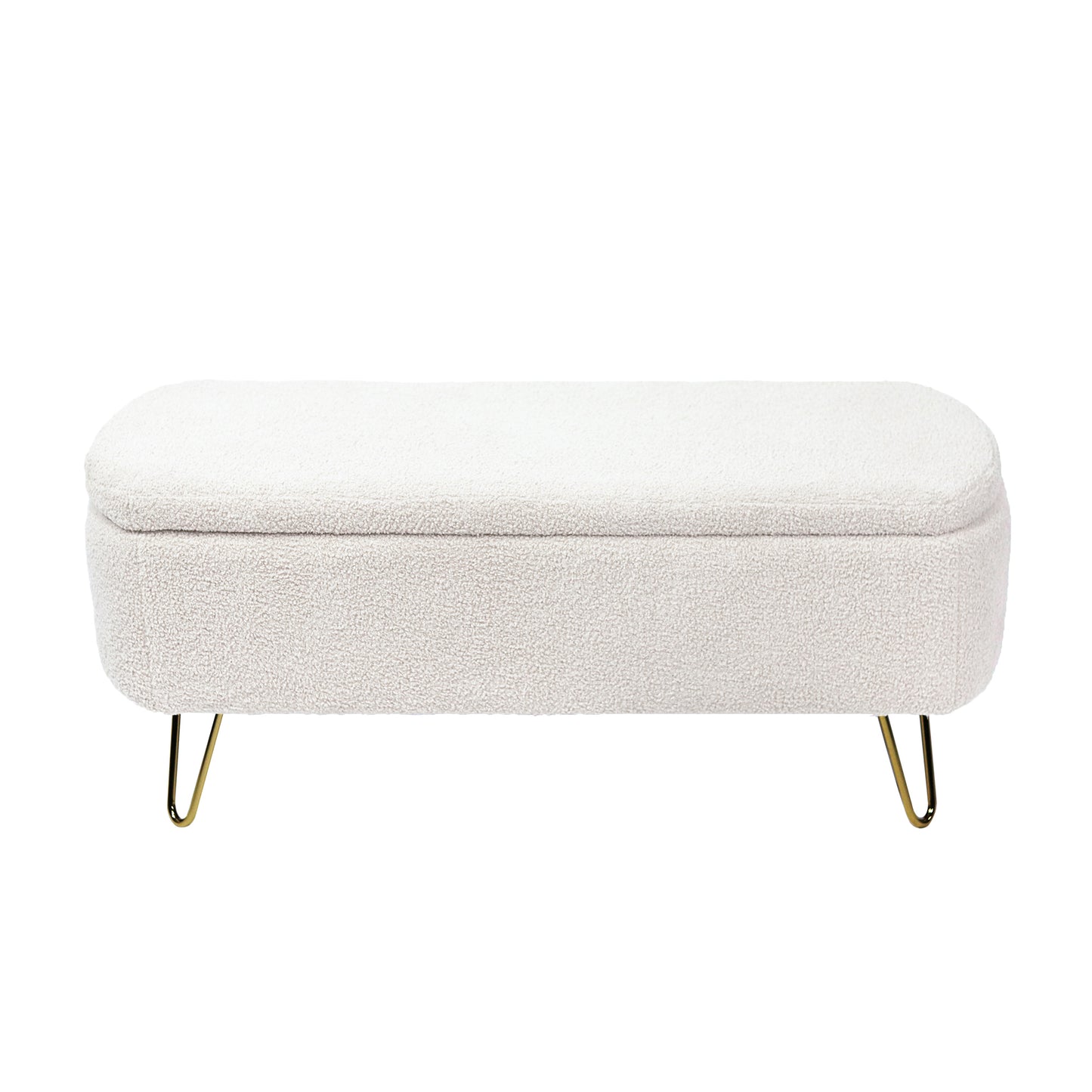 Elegant Gold Haven Storage Ottoman Bench