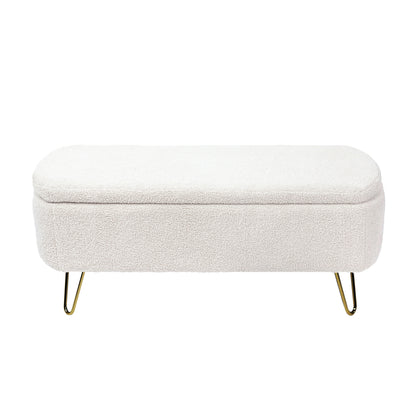 Elegant Gold Haven Storage Ottoman Bench