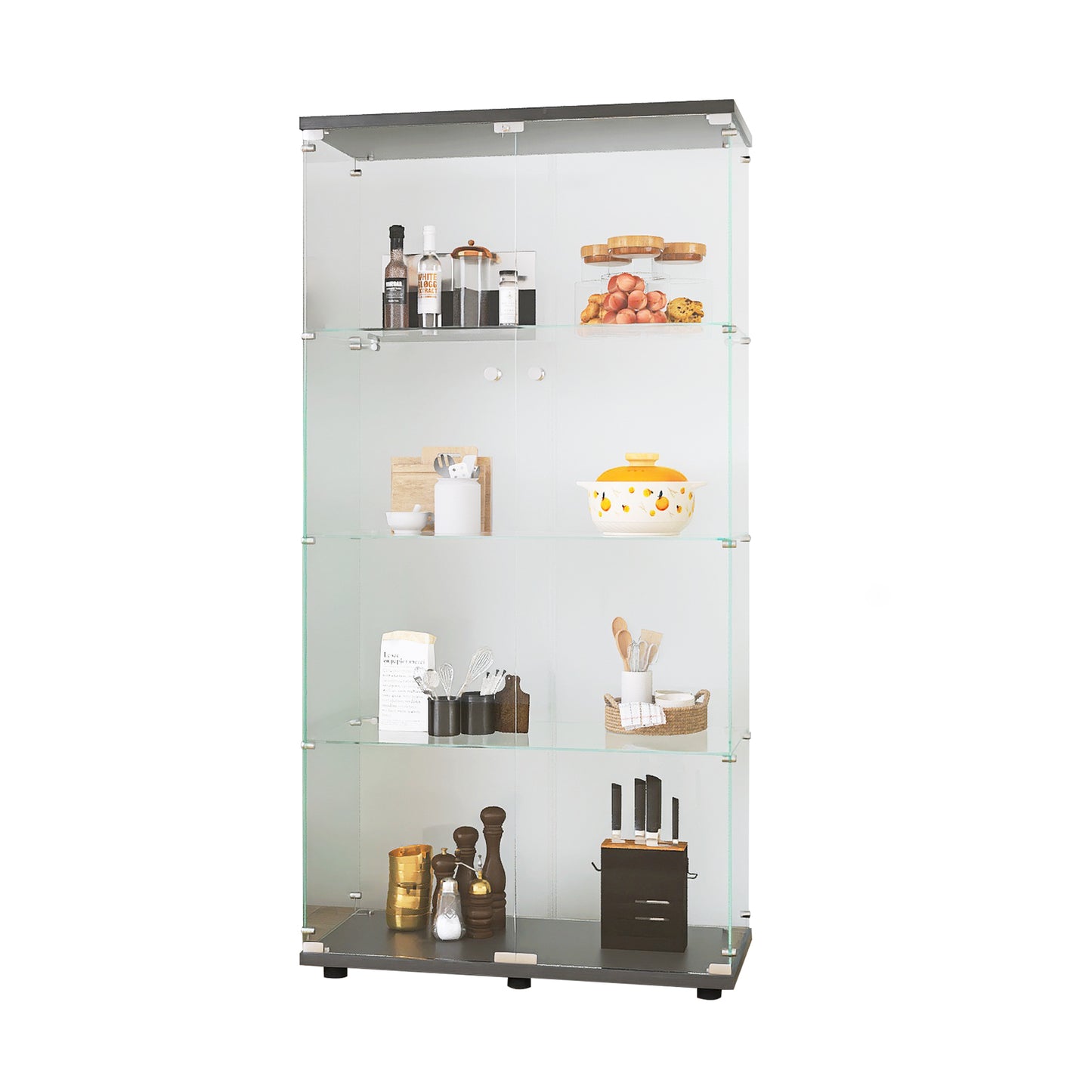 Glimmer Glass Showcase - Black