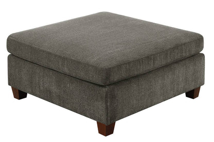 Chenille Comfort Ottoman - Grey