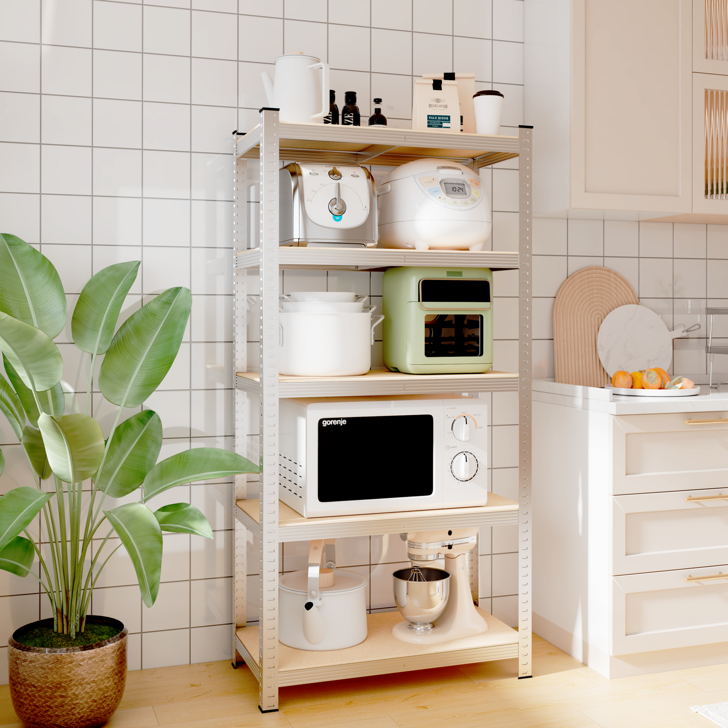 Silver Max Storage 5-Tier Utility Shelves - M