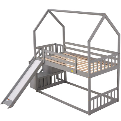 Slide and Store Twin House Bunk Bed
